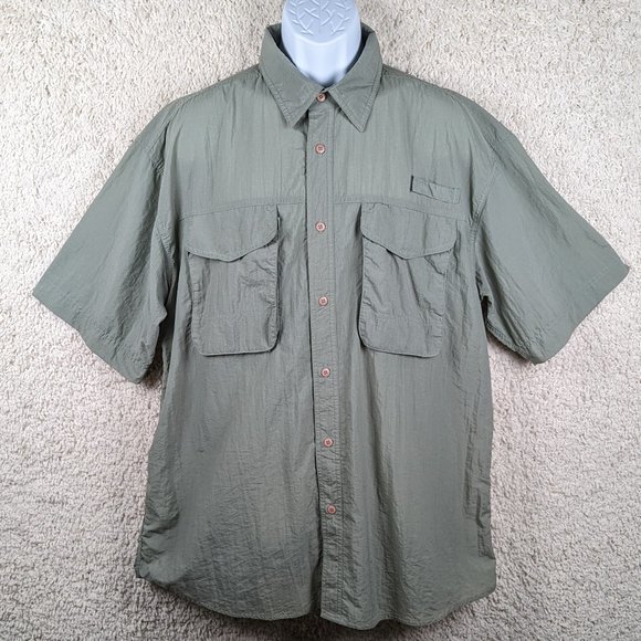 Bimini Bay*‎ Men's Short Sleeve Button Down Curved Hem Chest Pockets Shirt~ XXL - Picture 1 of 13